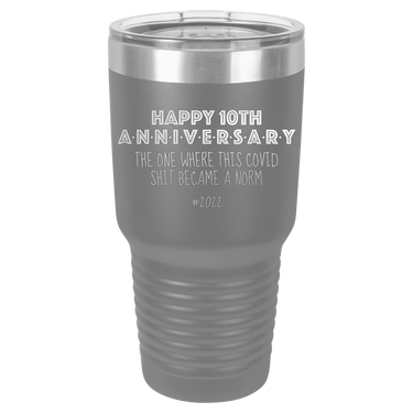 Happy 10th Anniversary Print Romantic Tumbler
